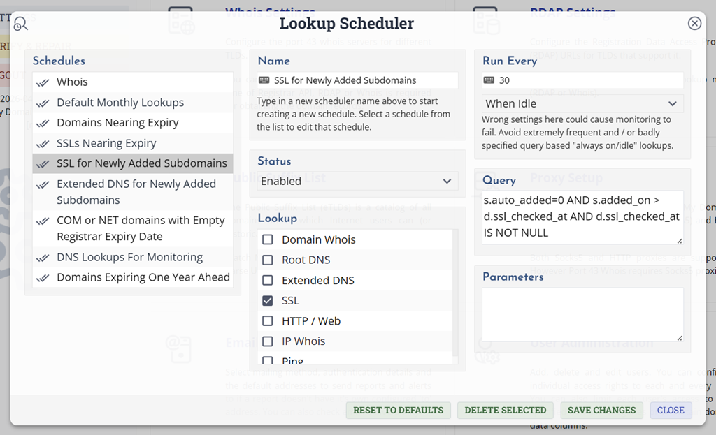 Lookup Scheduler