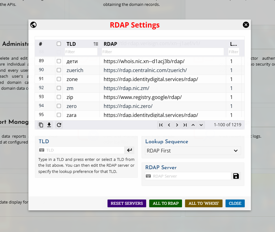 RDAP Setup