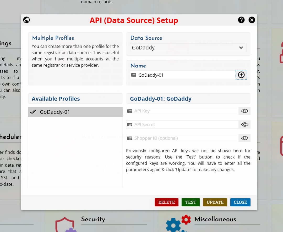 Registrar API Setup